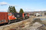 CN 5709 trails on train 402 at MP124.55